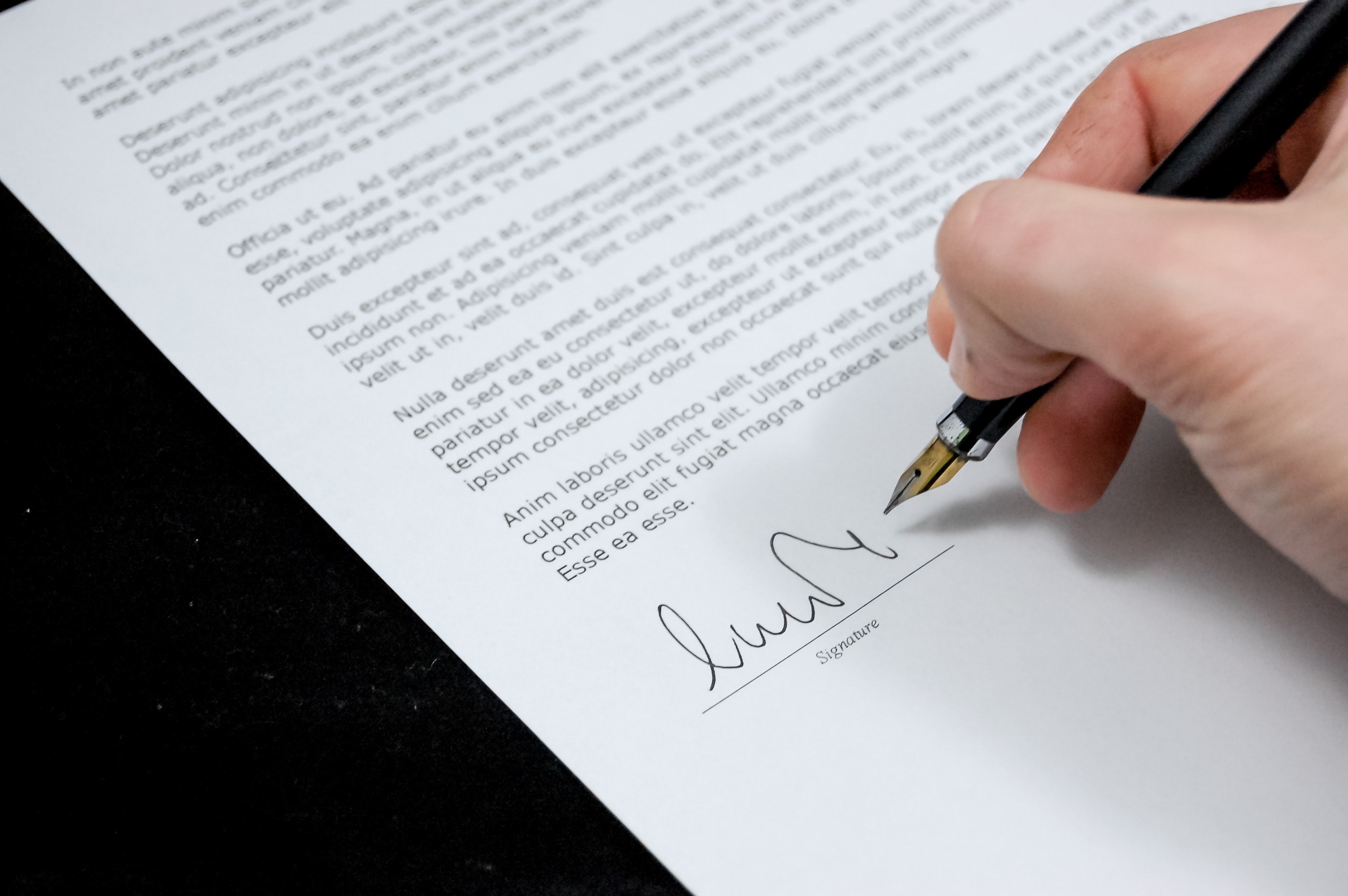 Hand writing business letter